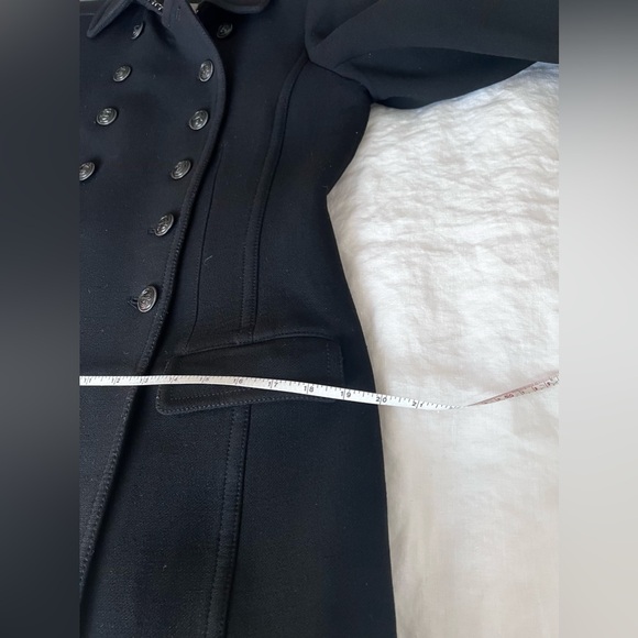 Jcrew Black Townhouse Double Cloth Wool Double Breasted Coat 8 Metal Buttons - Picture 8 of 11